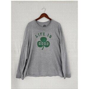Life is good Men’s 2XL Shamrock Long Sleeve Crusher Tee